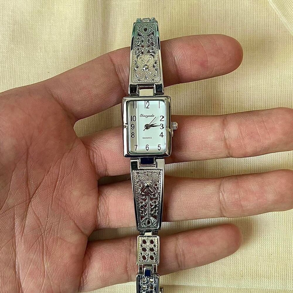 y2k style cute rectangle stainless steel quartz luxury watch - Picture 2 of 8